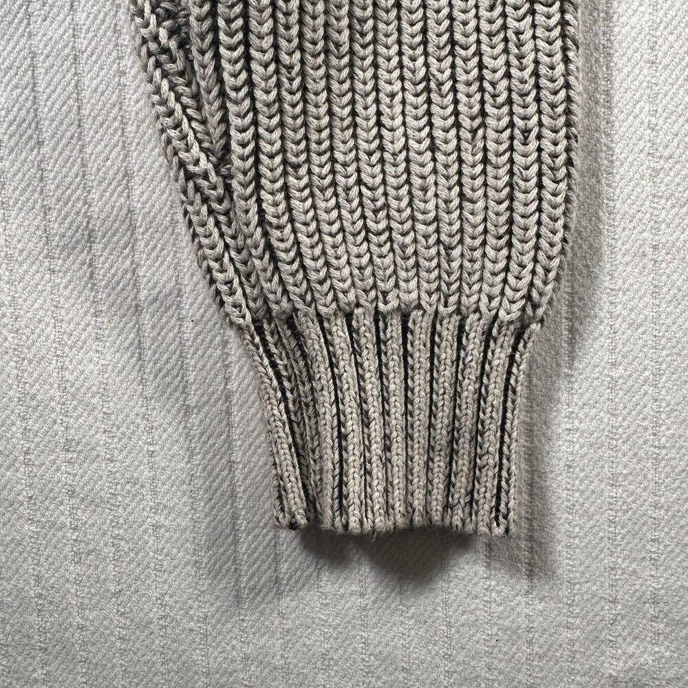 Bass Men’s Large Quarter Zip Pullover Sweater Beige Rib Knit - Picture 6 of 16